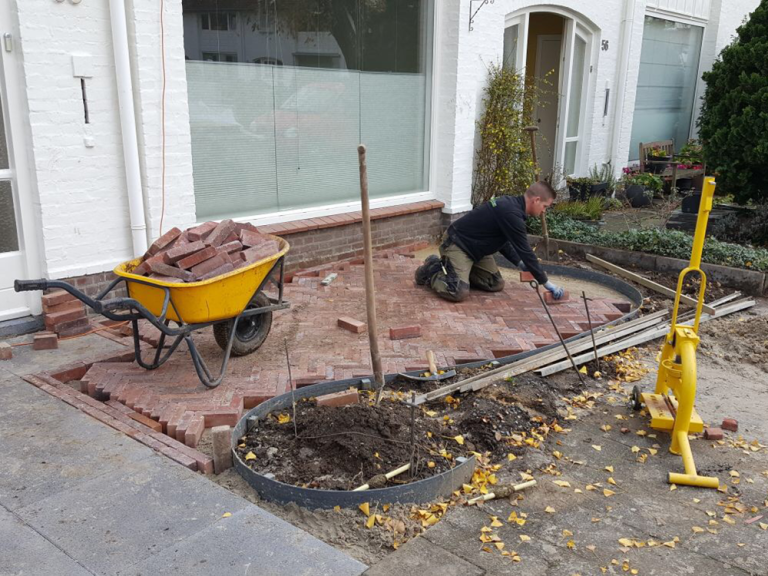 Tuinbestrating border voortuin